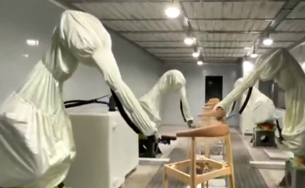Six axis spray painting robot chair spray painting assembly line